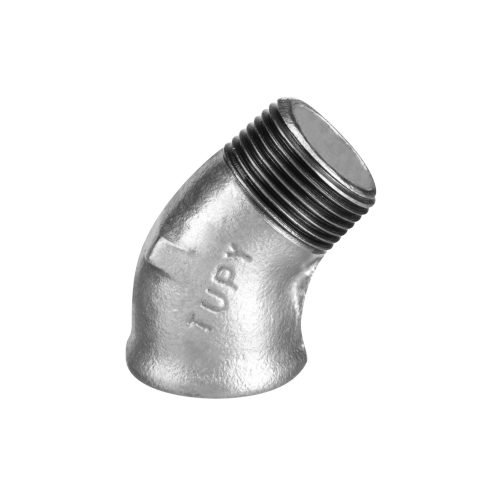 tupy galvanized 45 degree elbow 92 malleable iron pipe fittings خرید چپقی ۴۵ درجه گالوانیزه دنده ای چدن چکش خوار توپی ساخت برزیل TUPY BSP