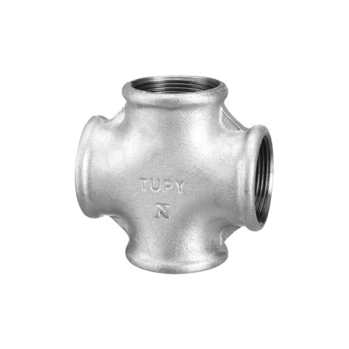 tupy galvanized cross 180 malleable iron pipe fittings خرید چهارراه گالوانیزه دنده ای چدن چکش خوار توپی ساخت برزیل TUPY BSP