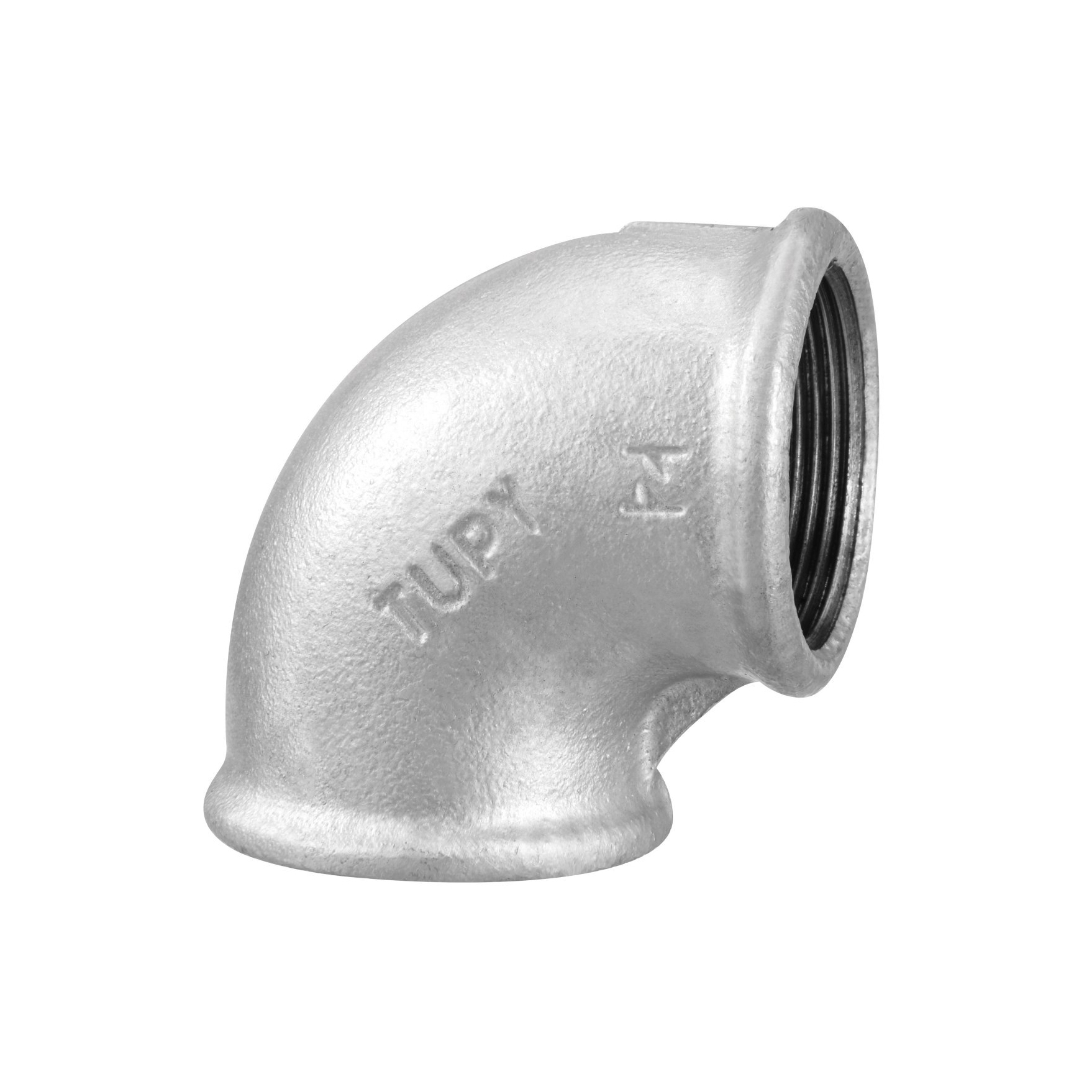 خرید زانو °۹۰ توپی گالوانیزه دنده ای چدن چکش خوار توپی ساخت برزیل TUPY BSP