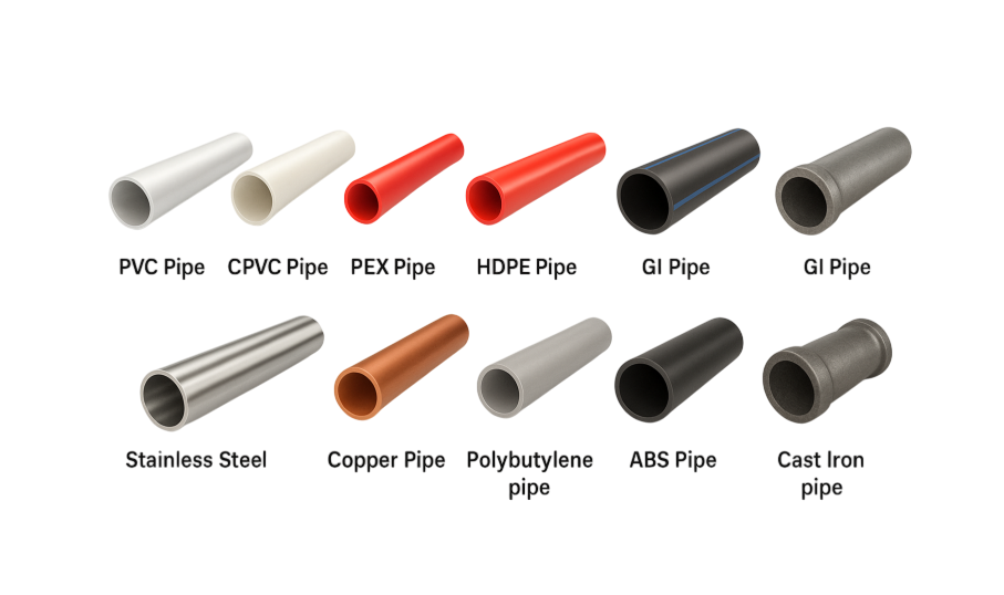 تصویر انواع متریال سیستم تاسیسات