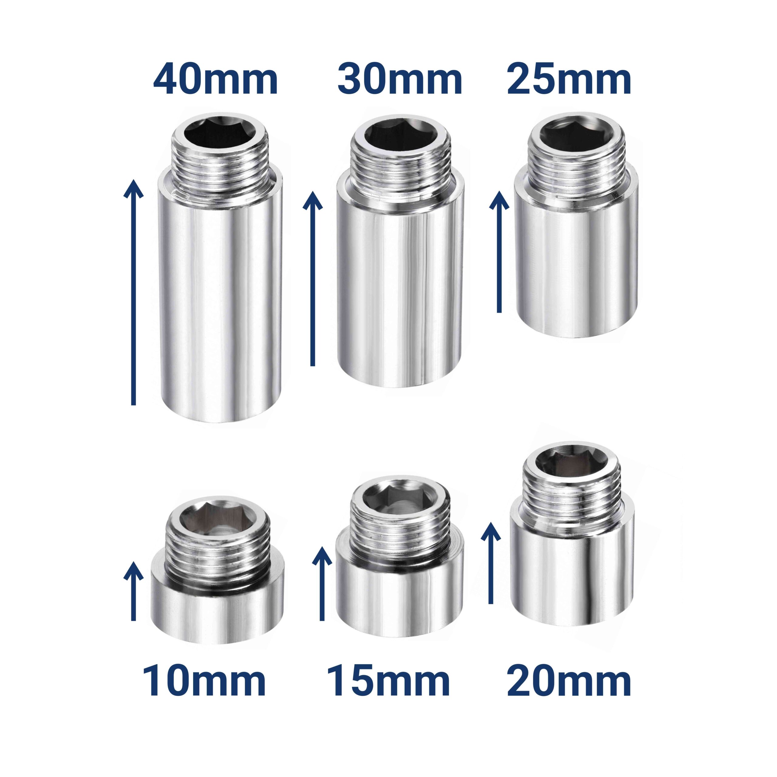 روپیچ توپیچ فولادی کروم گرد آلنی ارتفاع های مختلف