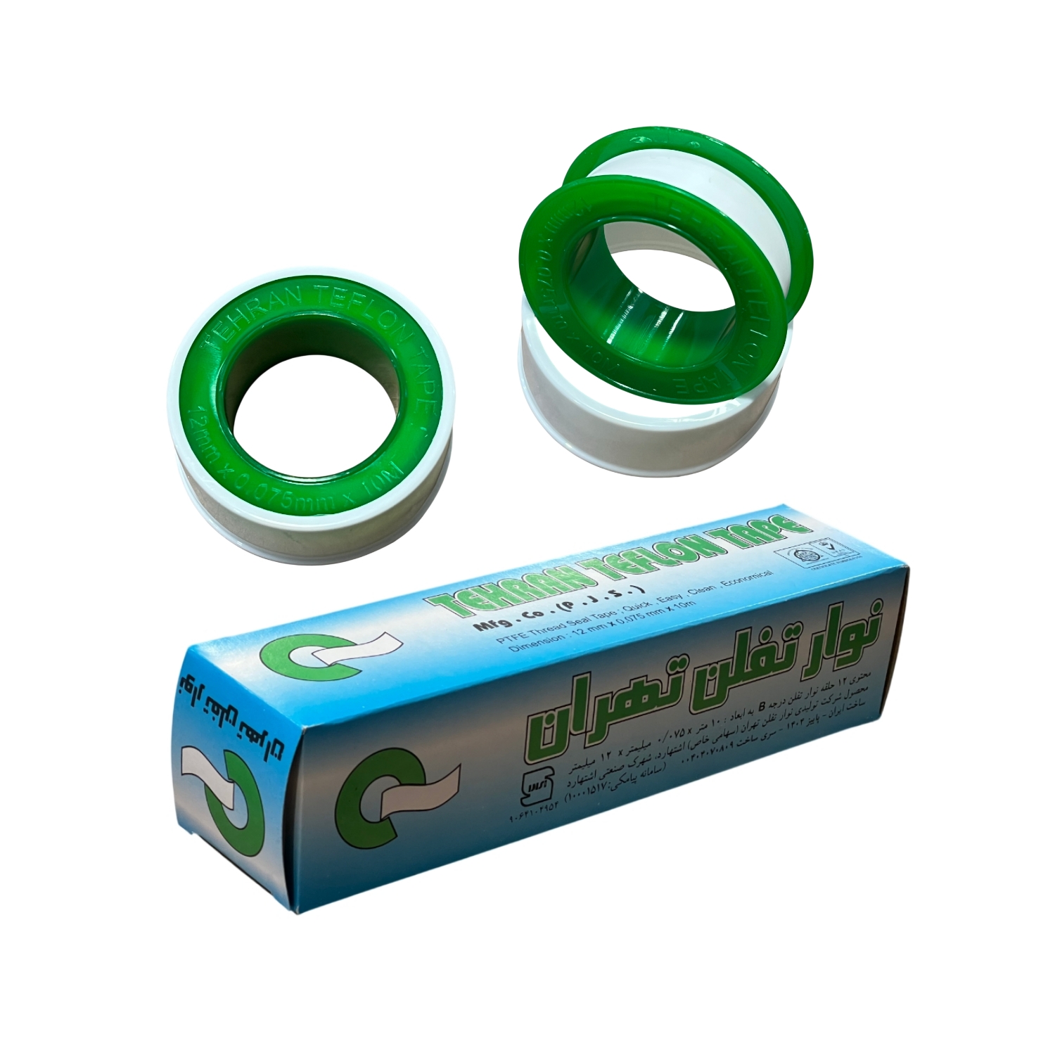 نوار تفلون تهران مناسب آببندی اتصالات لولهکشی، مقاوم در برابر فشار و حرارت، مناسب مصارف خانگی و صنعتی