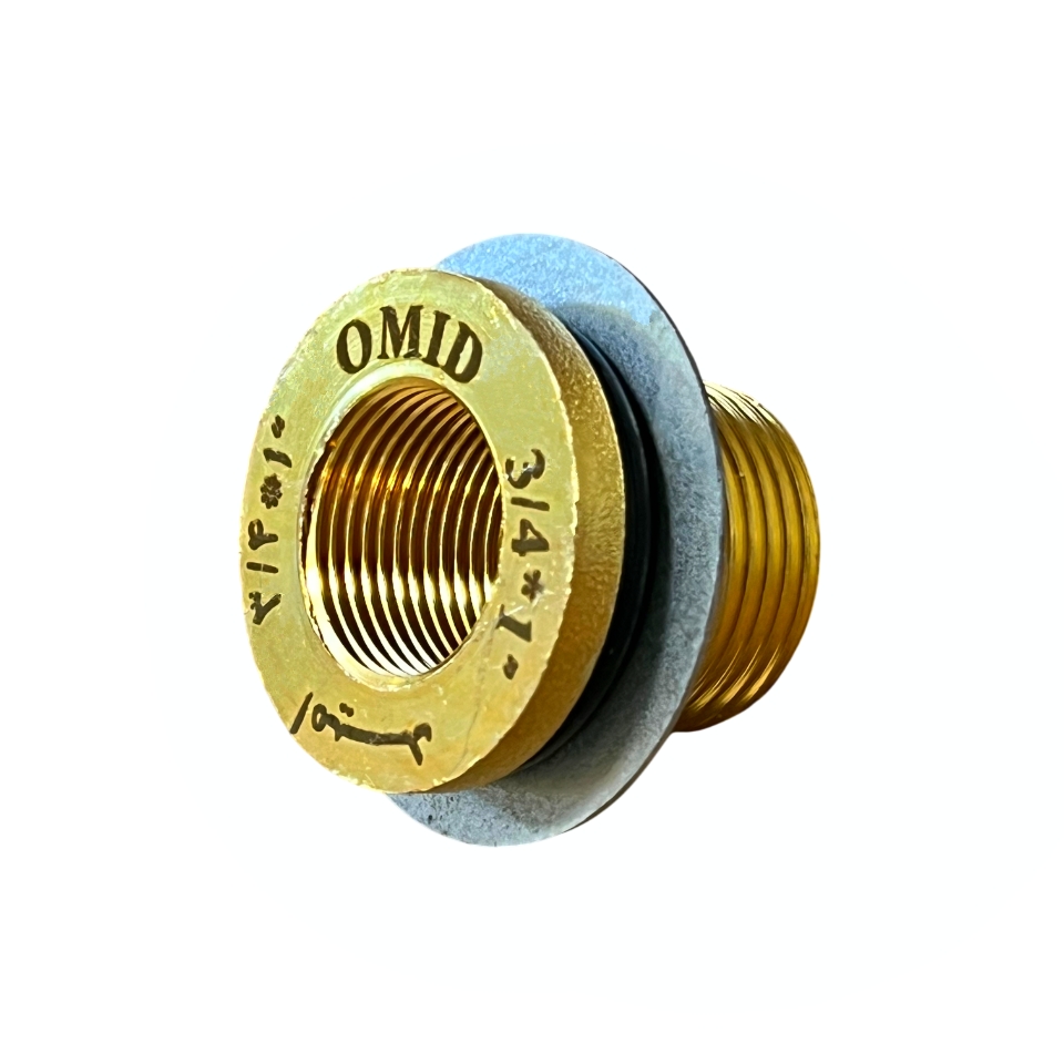 فیتینگ منبع برنجی برند امید، سایز ۱ اینچ به ۳/۴ اینچ جنس برنج سنگین