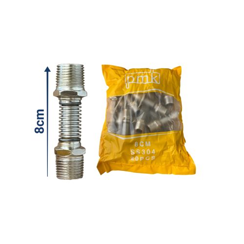 Spring hose 8cm PMK نیپل فنری رادیاتور PMK، قطر ۱۶ میلیمتر، فنر SS304، فشار ۱۶ بار